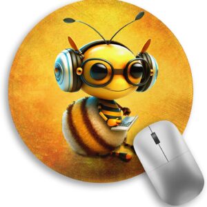 Little Bee Mouse Pad, Cute Round Mouse Pads for Desk, Travel…