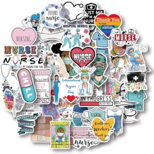 Aowplc 50 Pieces Nurse Stickers, Vinyl Decals Nursing Stickers…