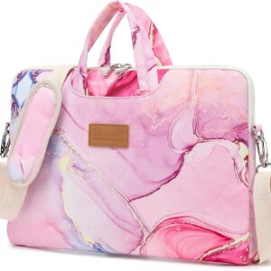 Canvaslife Waterproof Laptop Shoulder Bag with Pink Marble Pattern…