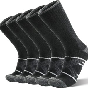 ANTSANG 5 Pairs Merino Wool Hiking Socks for Men…