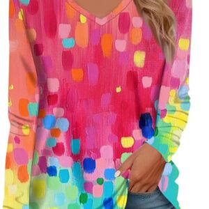 Long -sleeved tunic for women V neck collar Top 2025 hipp …