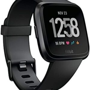 Fitbit Versa Smart Watch, Black/Black Aluminum, One Size (S…