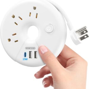 NTONPOWER Travel Power Strip with 3 USB Ports (1 USB C), 3…