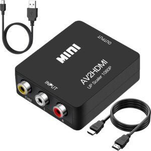RCA to HDMI Converter, AV2HDMI 1080P RCA Composite CVBS AV T…