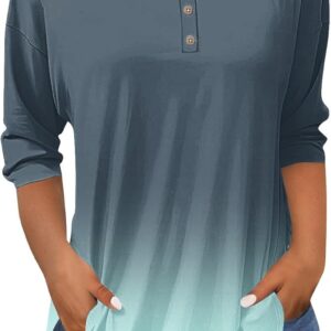 Tops for Women 3/4 Length Sleeve Cute Solid Three Quarter Length…