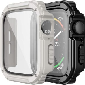 Adepoy 2 Pack Heavy Duty Case Compatible with Apple Watch 45mm Se…