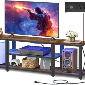 Vasagle TV stand with food bridges and LED lights, for televisions …