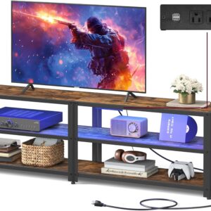 Vasagle TV stand with food bridges and LED lights, for televisions …