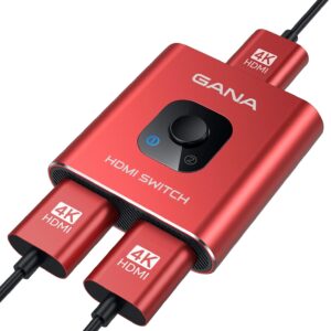 HDMI Switch 4k@60hz Splitter, GANA Aluminum Bidirectional HD…