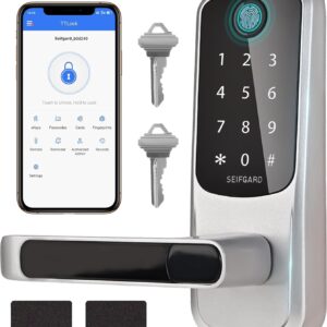 Keypad Door Lock with Handle, Smart Entry Door Locks,…