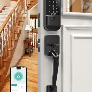 Wi -Fi smart door lock assembly: Front fingerprint wrench in …