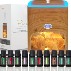 Himalayan Pink Salt Diffuser and 10 Essential Oils – 2 in 1 Th…