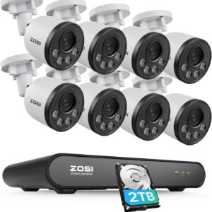 ZOSI 8CH 5MP PoE Security Camera System with Audio, 8 Channels…