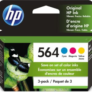 HP 564 Cyan, Magenta, and Yellow Ink (3-Pack) | Works with DeskJ…