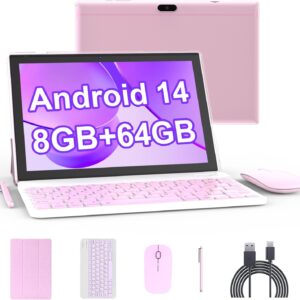 YQSAVIOR 10 Inch Tablet, 2 in 1 Tablet with Keyboard, 8GB+64…