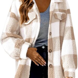 Checked jacket type jacket for women Checked jacket type jackets…