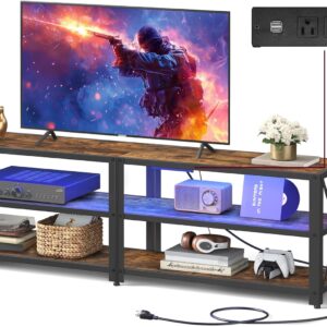 Vasagle TV stand with food bridges and LED lights, for televisions …