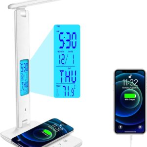 Desk lamp with wireless charger, USB charging port,…