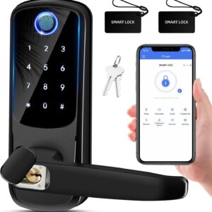 Smart Door Lock with Handle: Keyless Entry Door Lock for…