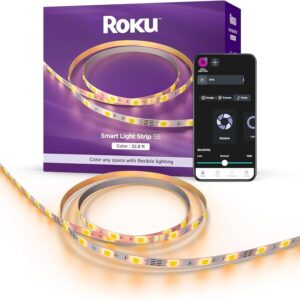 Roku Smart LED Light Strip, 32.8 Feet – Color Options with Adjustment…