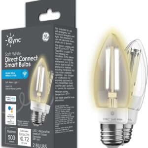 GE CYNC Smart LED Bulb, B11 Candle Bulb, Works with…