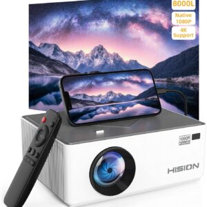 Mini Projector Native 1080P Outdoor Movie Projector, HISION…