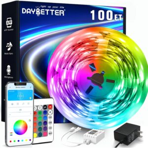 DAYBETTER LED Strip Lights 100ft RGB Strip Lights for…