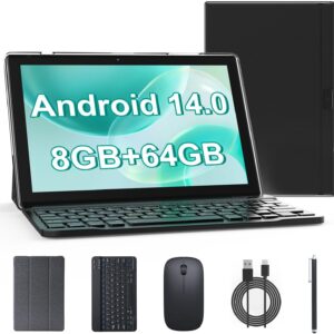 Yqsavior 10 -inch tablet android 14, 2 in 1 tablet with keybo …