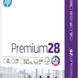 HP printer paper | 8.5 x 11 paper | Premium 28 lb | 1 ream -…