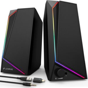 Lenrue computer speakers, PC speakers fed with USB/USB-C with …