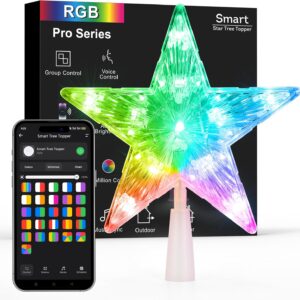 Unclected 7.5 “Wi -Fi RGB LED Smart Christmas Tree Topper, App & …