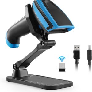 Wireless barcode scanner, 1D laser barcode reader with stand …
