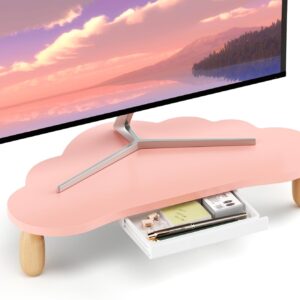 Stand Riser monitor, cloud -shaped wood -shaped wood computer monitor …