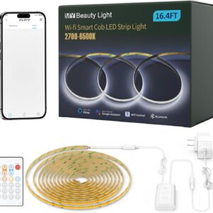 My Beauty Light 24 V Smart Wifi Cob Led Strip Lights 16.4ft, …