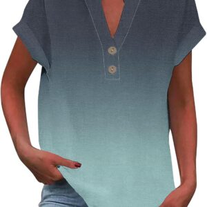 Linen shirt with buttons for women short manga 2025 Roll up v n …