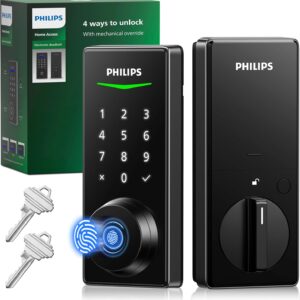 PHILIPS Lock of entrance door without key, electronic door of fingerprints …