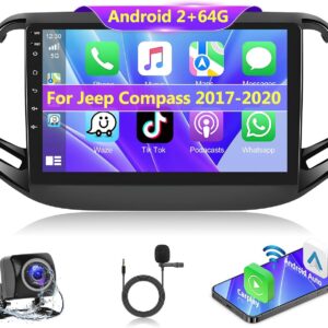 Podofo 2+64g Automobile radio for Jeep Compass 2017 2018 2019 2020 …