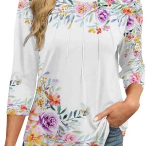 3/4 length women Round neck tops Casual Tunic Cups B …
