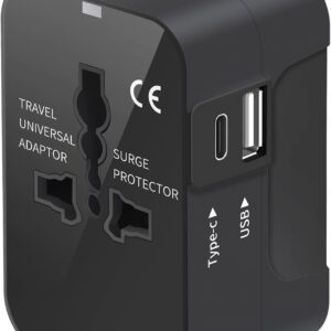 Universal travel adapter, all in a plug adapter with USB C …
