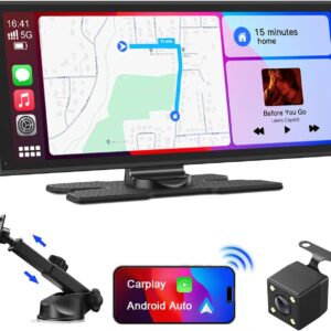 9.26″ Carplay Android Auto Screen for Car with Backup Camera…
