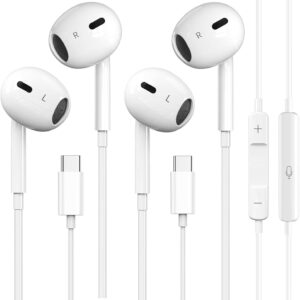 USB C headphones of 2 packages for iPhone 15, USB C headphones C Type C …