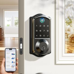 VEISE FINGERPRINT SMART DOOR LOCK, APP CONTROL, KEYLE 7-IN-1 …