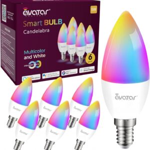 6 pack E12 LED bolbras Smart Candelabra – RGB + Tunable White …