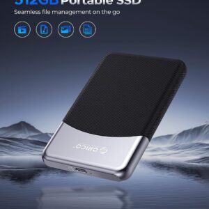 ORICO 512GB SSD External with 2 in 1 USB C cable, portable s …