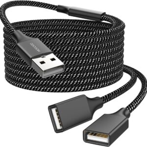USB extension cable, 6.6 USB feet a man to 2 female, durable n …