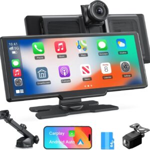 Wireless Apple Carplay Screen,Android Auto,with 4K Dash Cam,…
