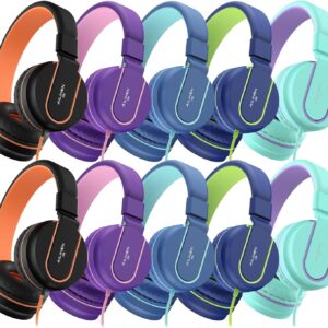 Ailihen Kids Bulk 10-Pack headphones for K-12 School Classro …