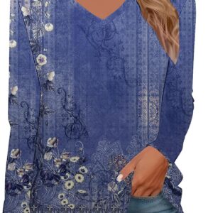 Elegant Long Sleeve Women's Tops V Elegant Casual Boho Neck …