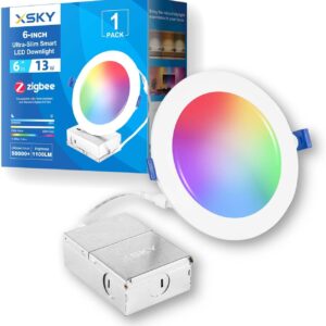 Intelligent built -in lighting xsky 6 inches 1 package, zigbee 3.0 light …