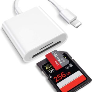 2 in 1 Lightning to SD Card Reader for iPhone, [Apple MFi Ce…